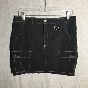 Womens SO Mini Skirt Contrast Stitching Black Casual Summer Club Party Gothic